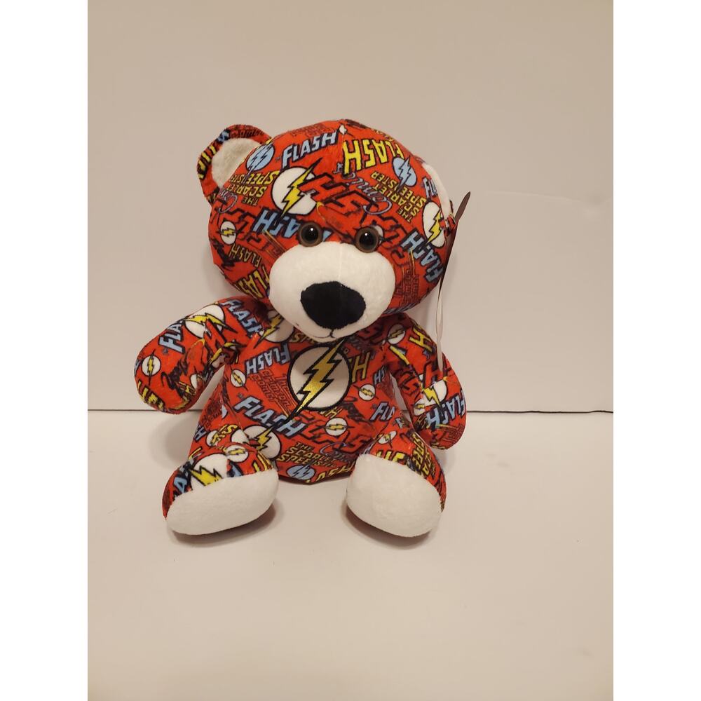 Six Flags DC Comics Flash Bear 10" Seated NWT